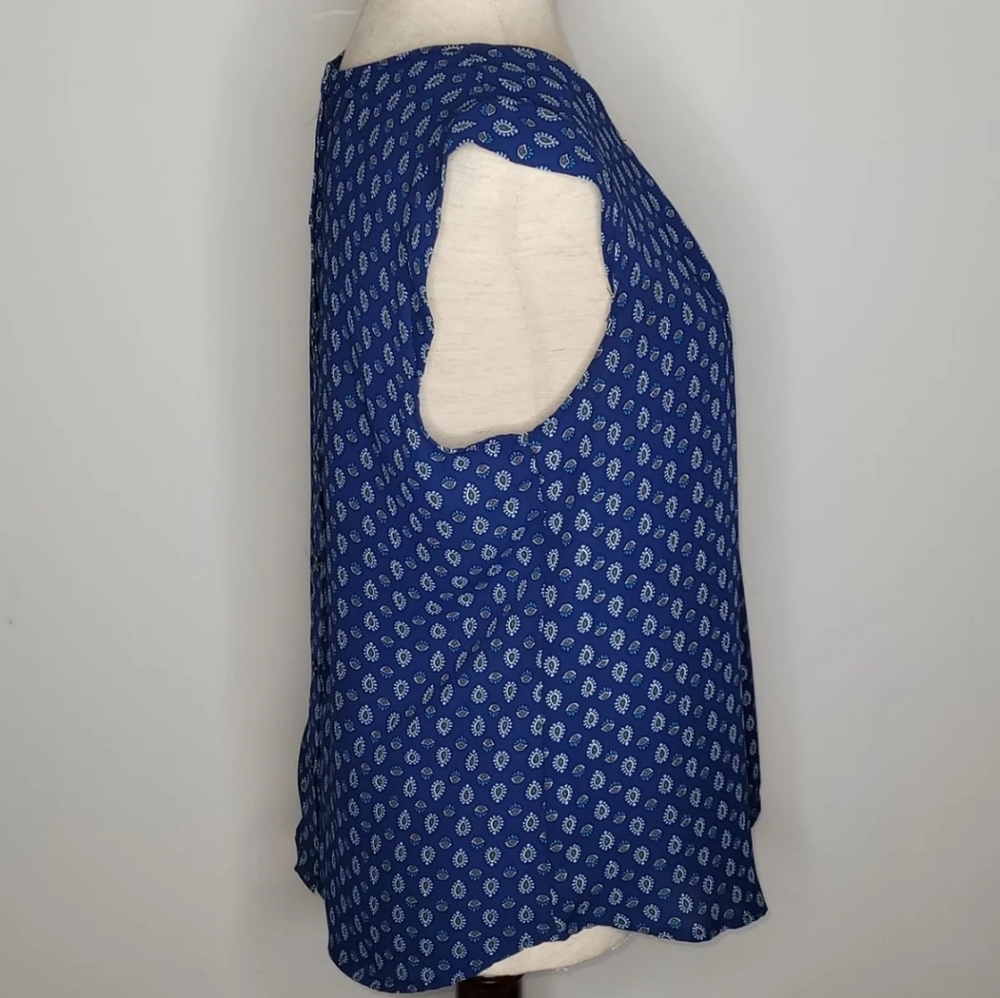 Twine & String Blue Print Top Large - image 6